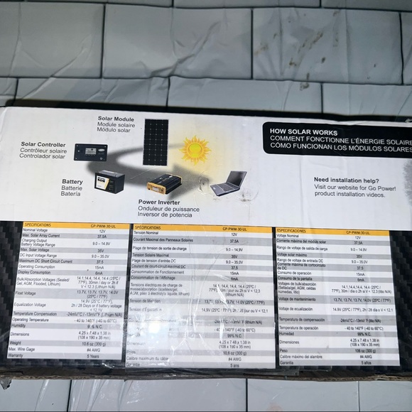 Go Power GP-PWM-30-UI PWM Solar Control - Picture 4 of 6